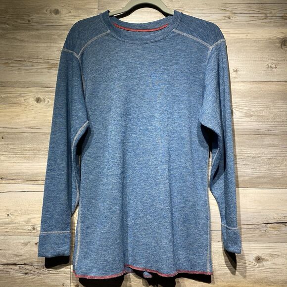 Rock Face Wool Blend Layer Shirt Perforated Knit USA Men’s Medium Athletic Blue - Picture 1 of 5